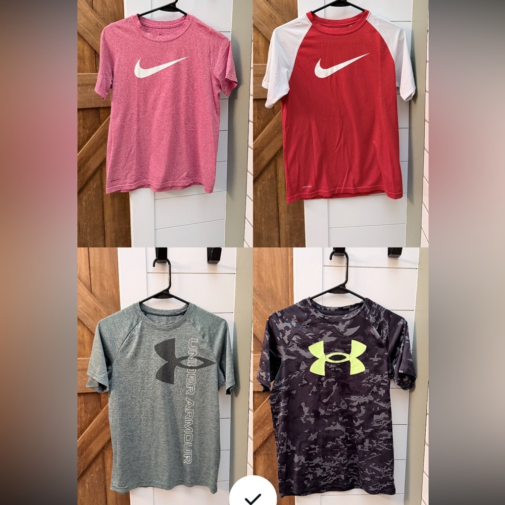 Under Armour & Nike boys Dri-Fit shirts